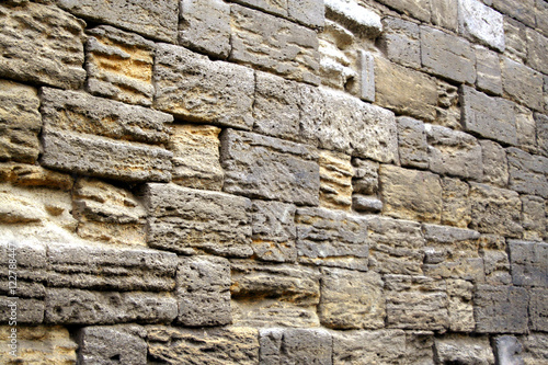 Wall made of stone shell.