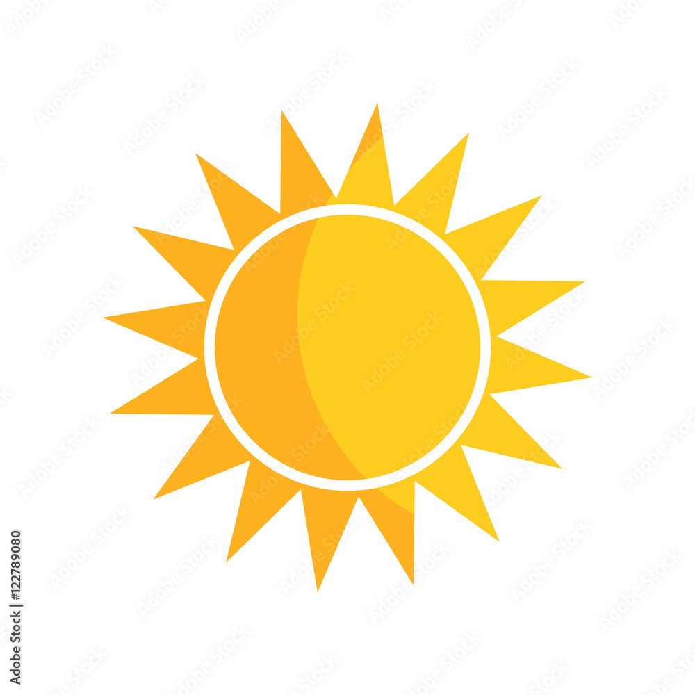 Flat design simple sun icon Flat design simple sun icon