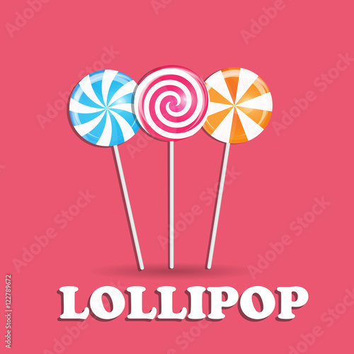 Realistic Sweet Lollipop Candy Background. Vector Illustration