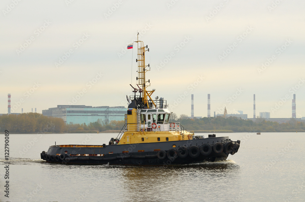 Boat for work in the port.