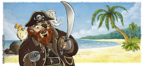 pirata en la playa photo