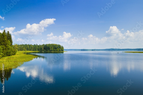 Summer scene. Lake Valdayskoye (Valdai). Russia