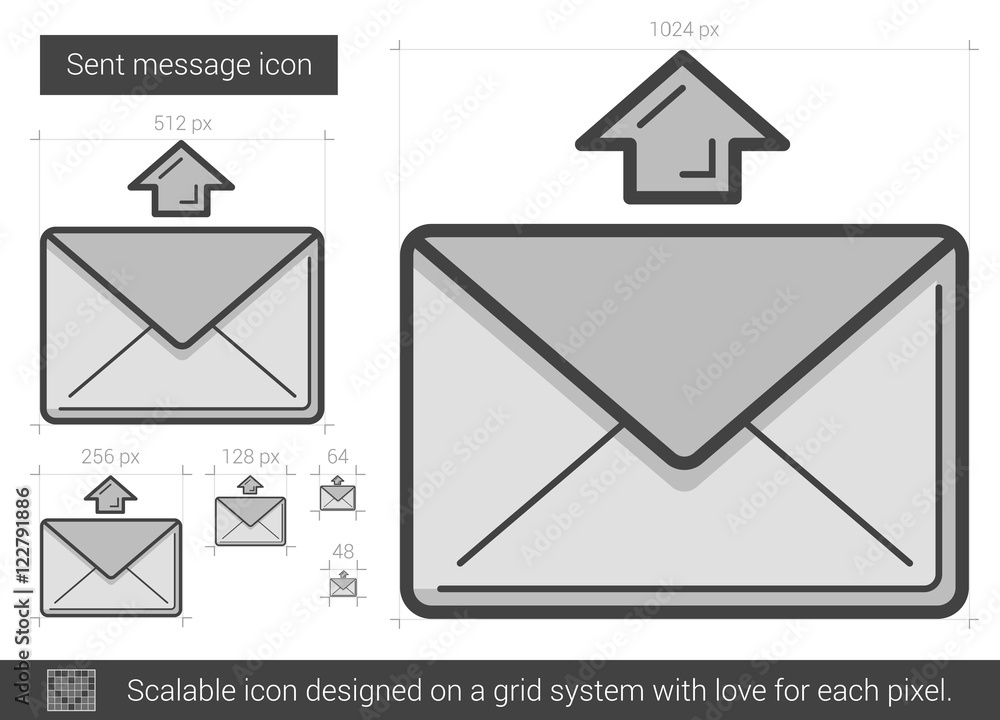 Send message line icon. Send message line icon.