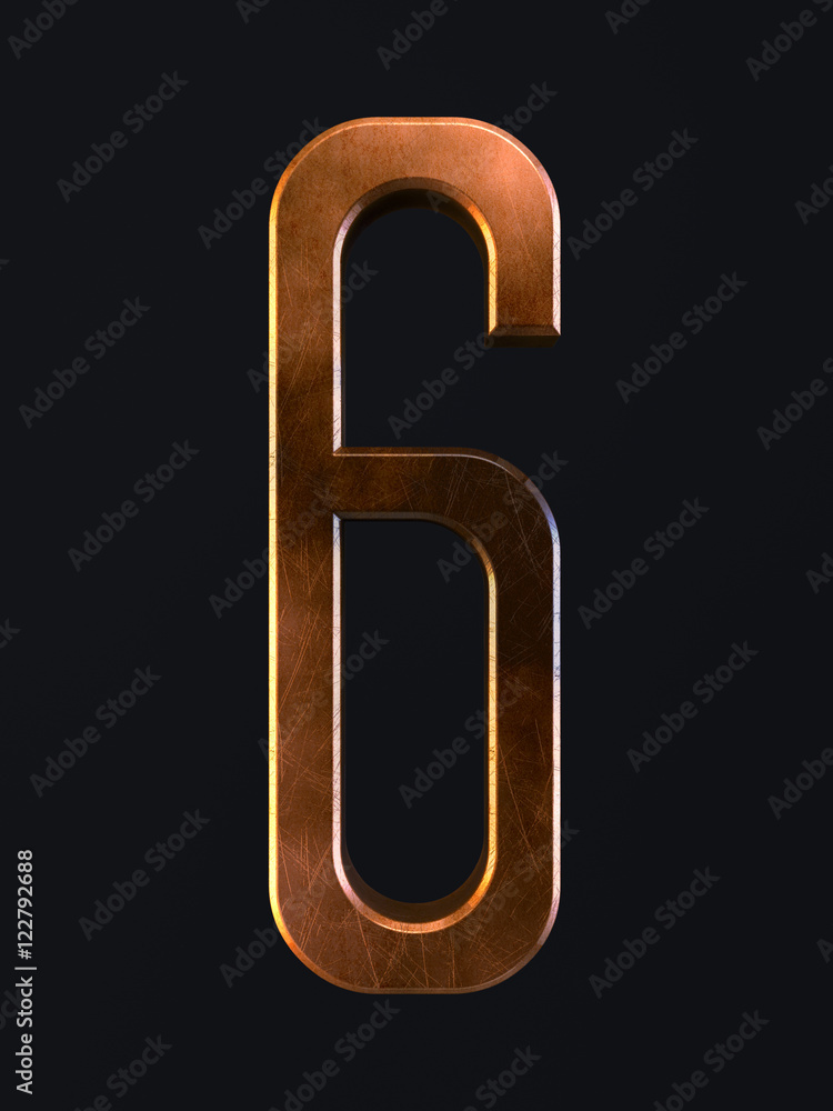 Golden scratch alphabet letter symbol 6 six Golden scratch alphabet letter symbol 6 six
