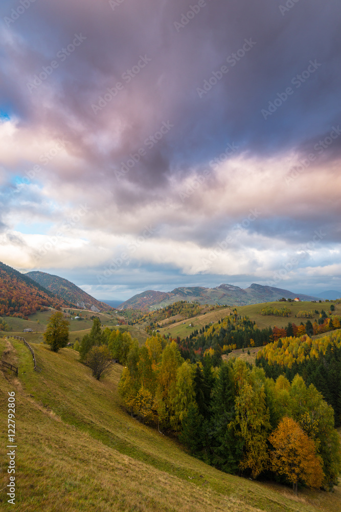 Idyllic autumn scenery in remote mountain area in Transylvania Idyllic autumn scenery in remote mountain area in Transylvania