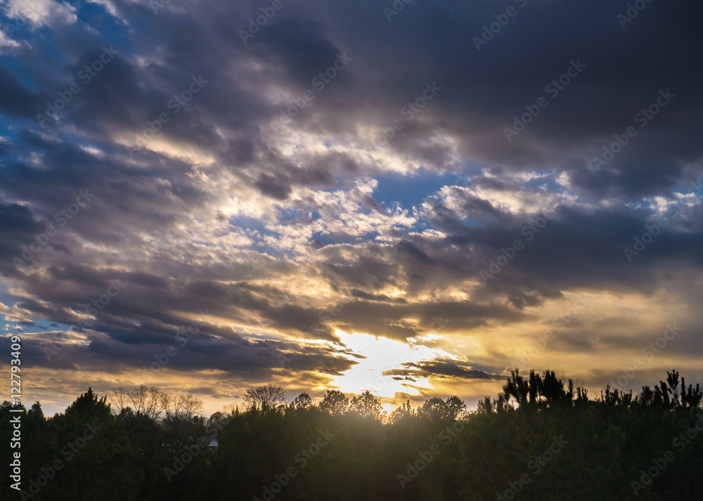 Fototapeta premium Carrboro North Carolina Rural Sunset