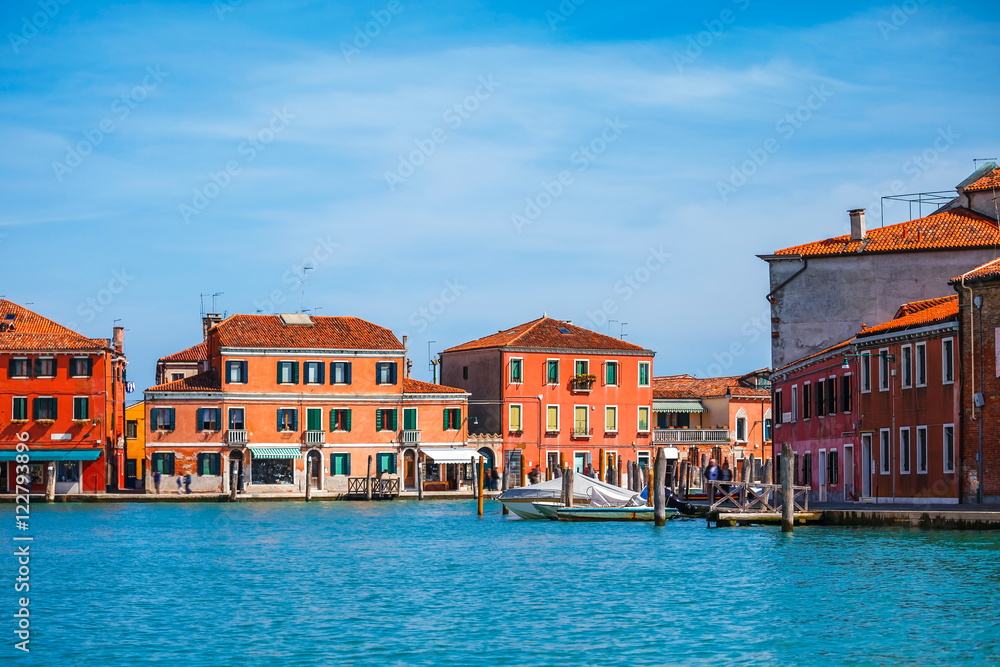 Island Murano in Venice Italy lagoon with