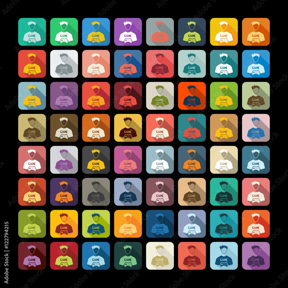 Flat design: gamer Flat design: gamer