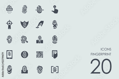 Set of fingerprint icons
