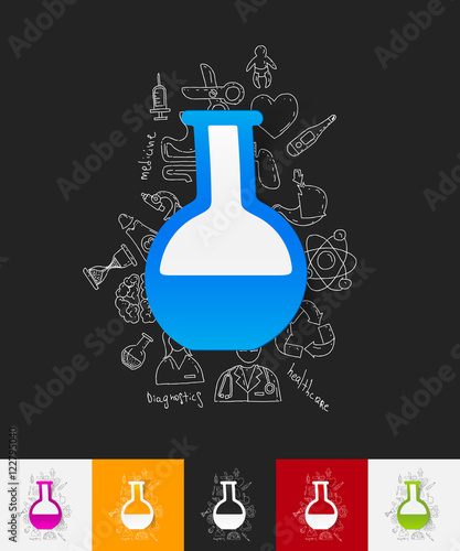 tube paper sticker with hand drawn elements