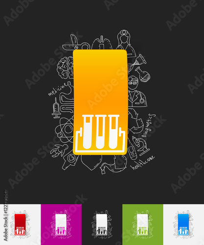 tube paper sticker with hand drawn elements