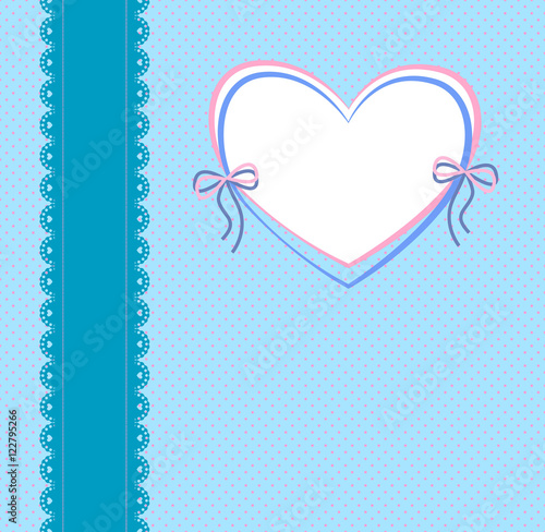 Background with lace ribbon, a pattern of small circles 