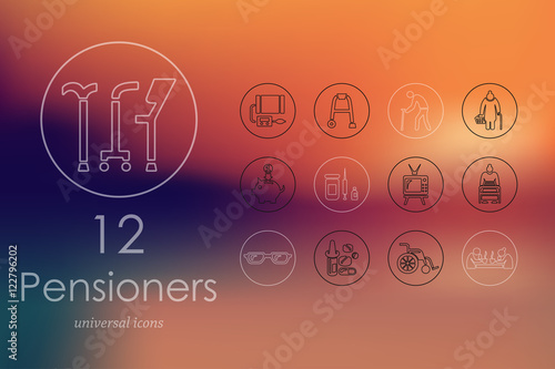 Set of pensioners icons