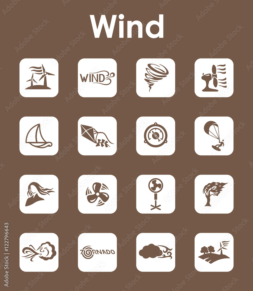 Set of wind simple icons Set of wind simple icons