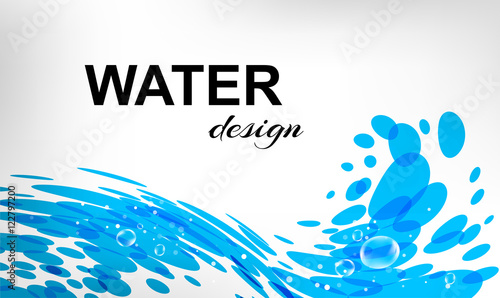 Water design, splash wave on white background