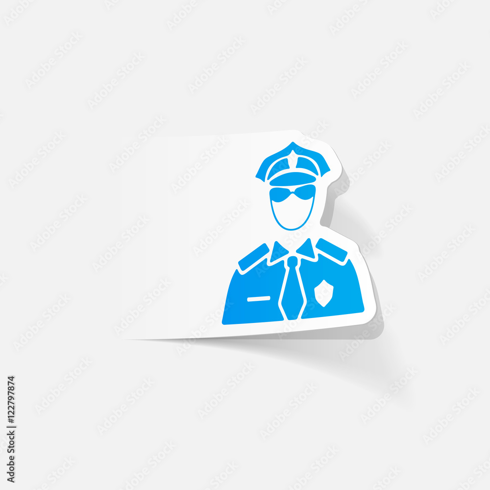 realistic design element. police officer