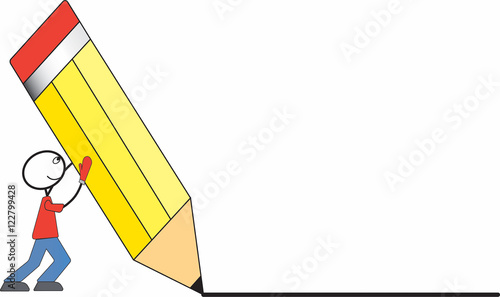 Pencil Pusher Vector Logo photo