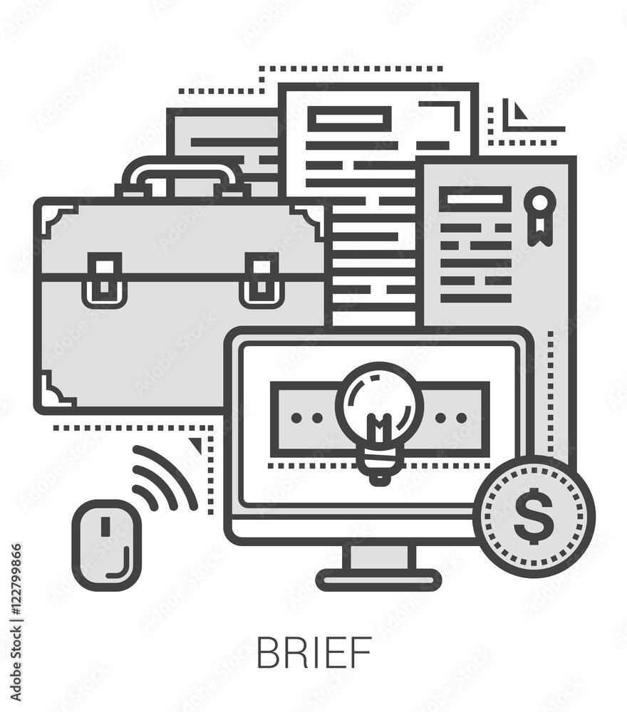 Brief line icons. Brief line icons.