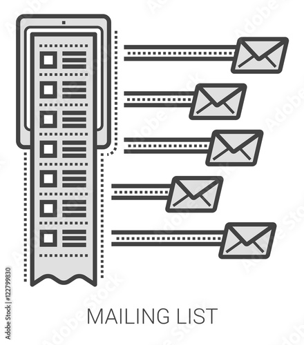 Mailing list line icons.