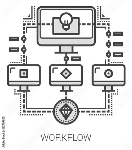 Workflow line icons.