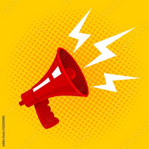  red retro megaphone