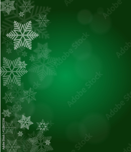 Green Snowflake Background