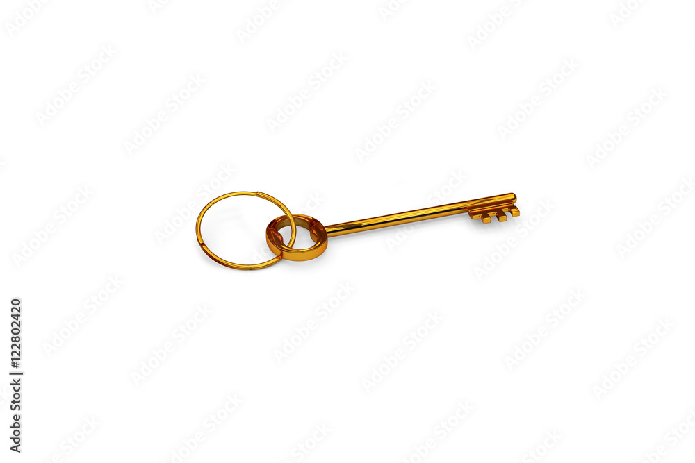 3d illustration of a gold key to the door, happiness, love and home 3d illustration of a gold key to the door, happiness, love and home