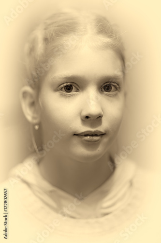 portrait of young girl with beautiful eyes