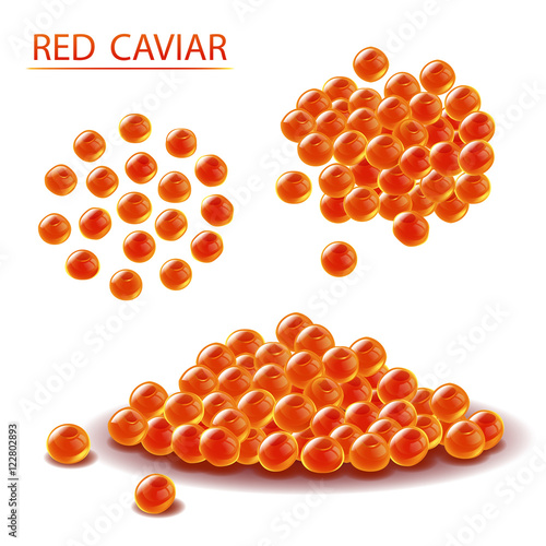 Red Caviar vector set.