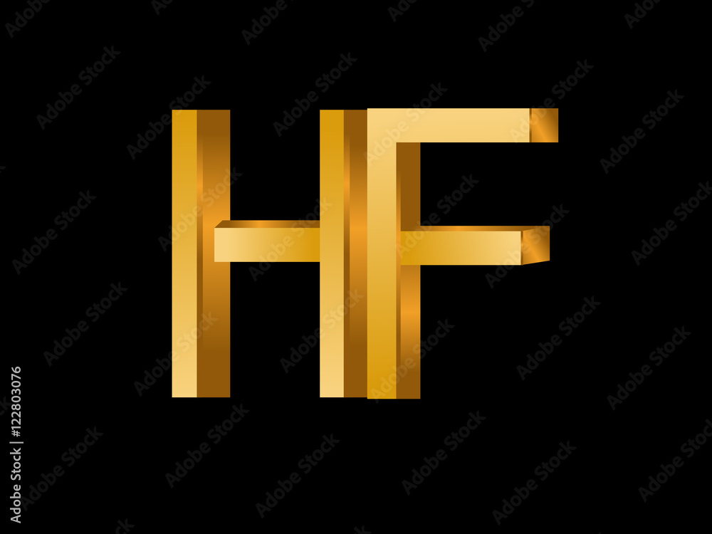 Obraz premium HF Initial Logo for your startup venture