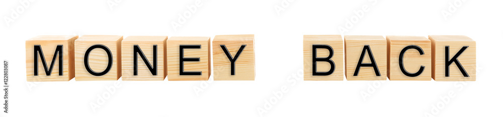 Wooden cubes in a row isolated on white Wooden cubes in a row isolated on white