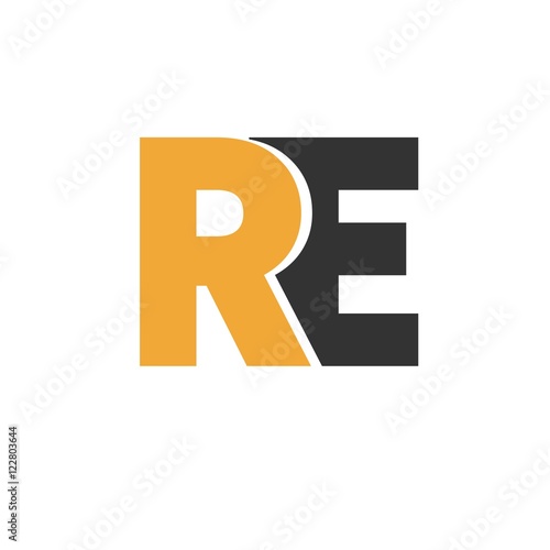 RE letter initial logo design