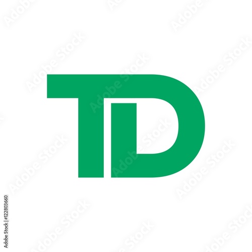 TD letter initial logo design