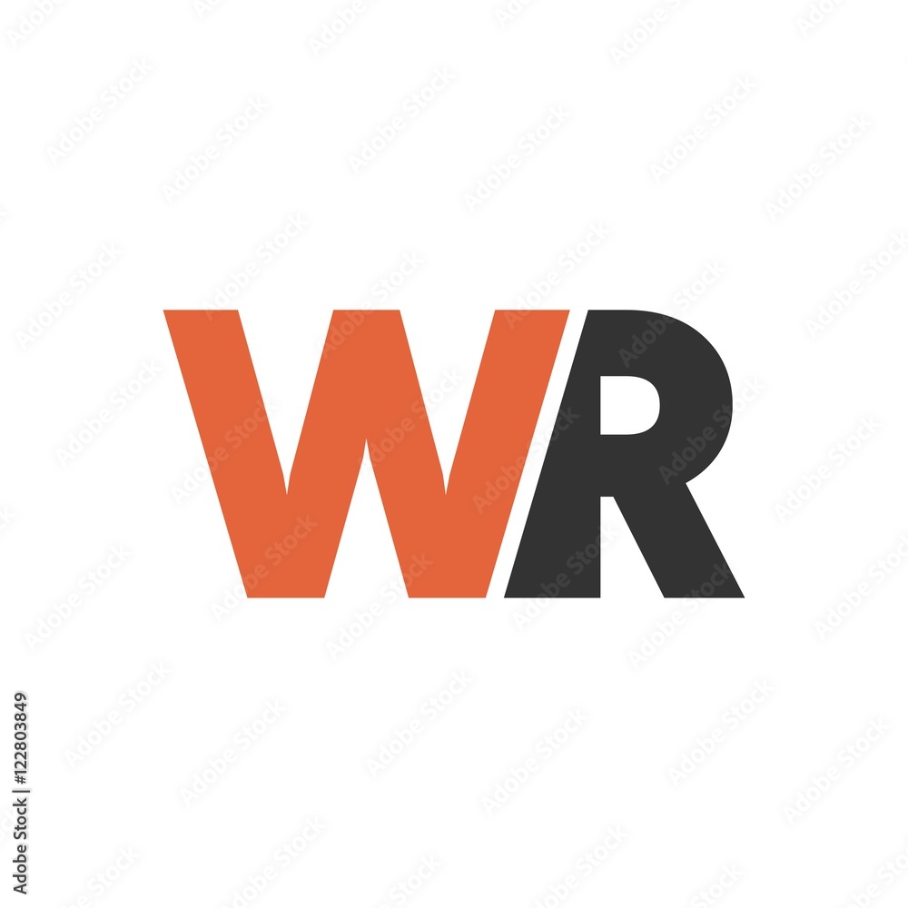 WR letter initial logo design WR letter initial logo design
