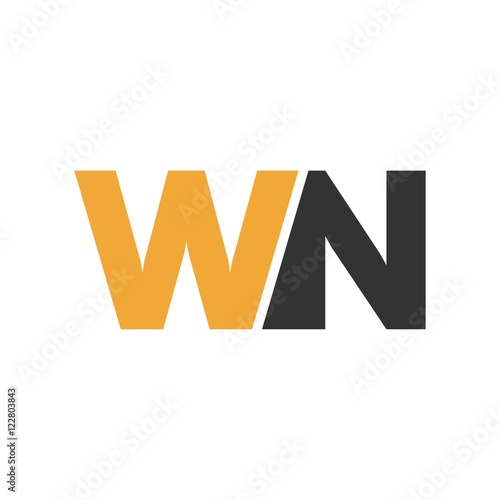 WN letter initial logo design