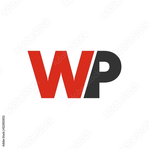 WP letter initial logo design