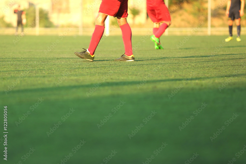 Obraz premium Soccer game players on field