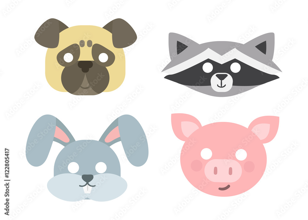 Animals carnival mask vector icon Animals carnival mask vector icon