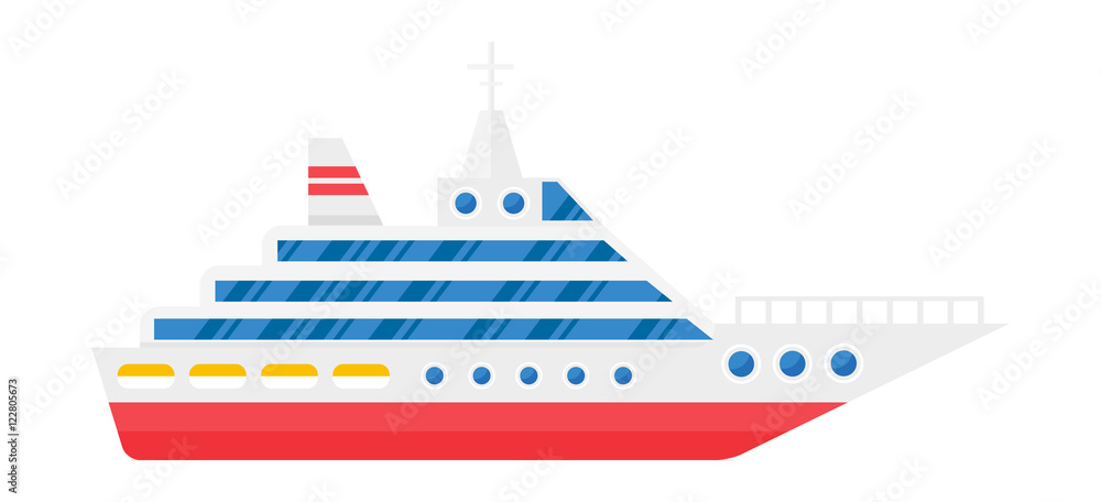 Obraz premium Sea ship vector illustration.