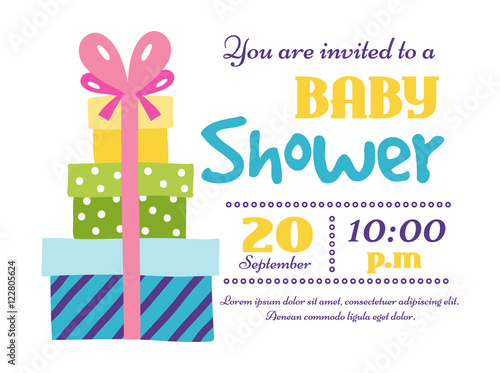 Baby shower invitation vector card