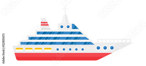 Sea ship vector illustration.