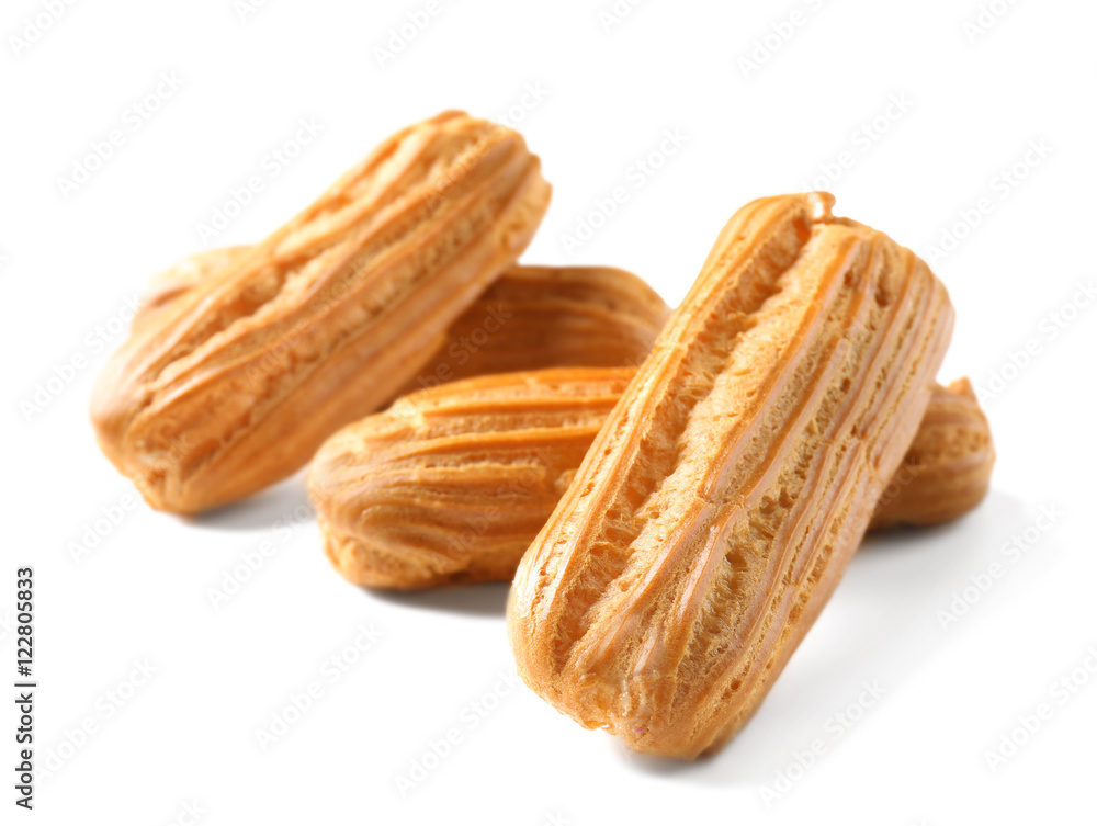 Delicious eclairs isolated on white Delicious eclairs isolated on white
