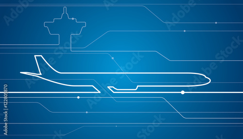 Abstract airplane white lines, vector design lines background, aviation wallpaper