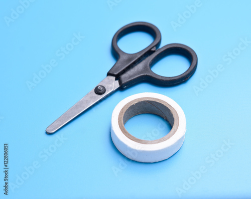 medical adhesive tape and scissors