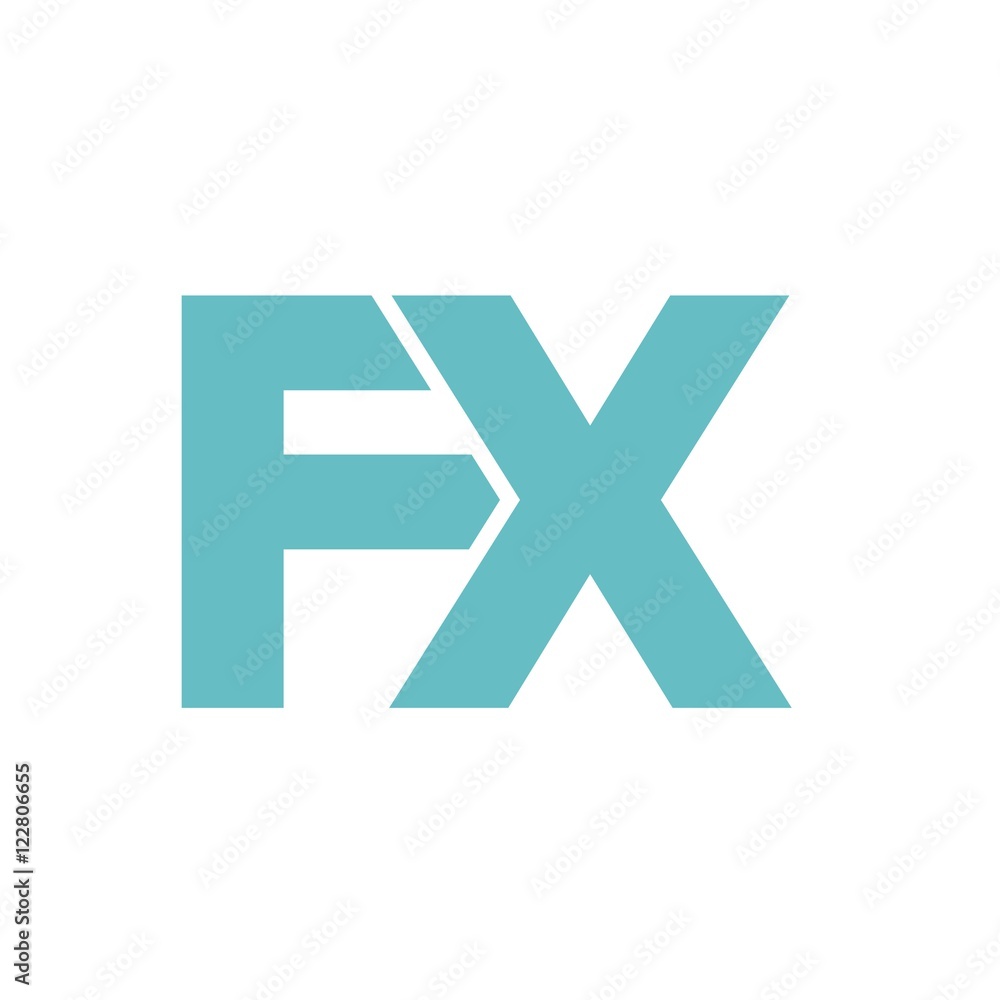 Fototapeta premium FX letter initial logo design