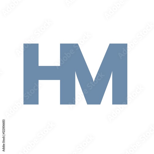 HM letter initial logo design