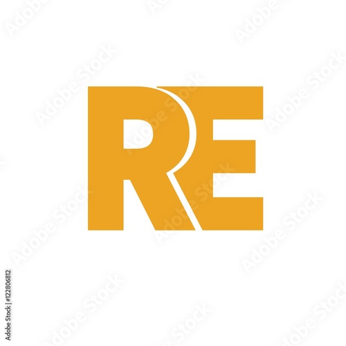 RE letter initial logo design