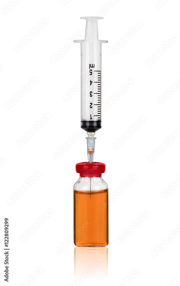 syringe and ampoule with a vaccine isolated on a white syringe and ampoule with a vaccine isolated on a white