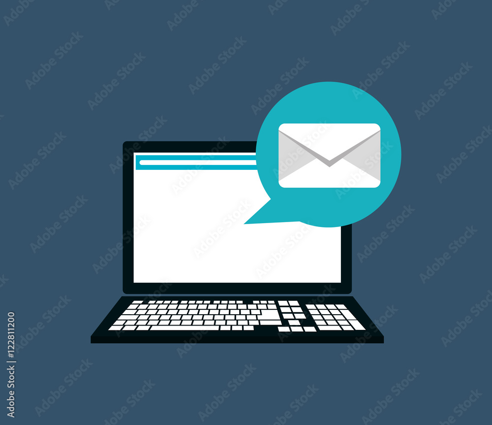 computer with digital messaging related icons image vector illustration design computer with digital messaging related icons image vector illustration design