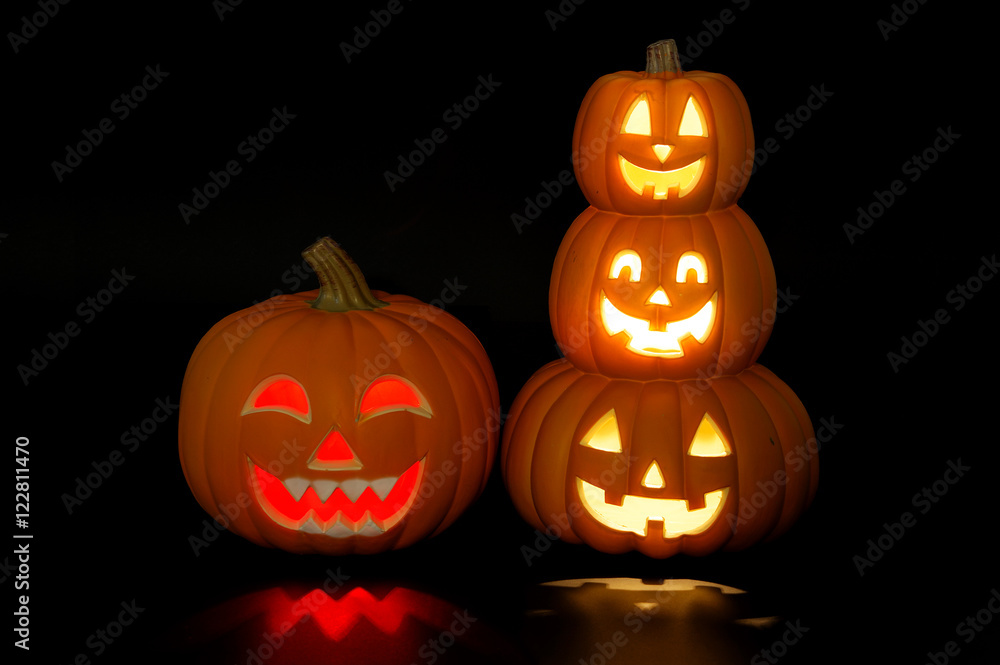 pumpkin lantern for Halloween glowing in dark pumpkin lantern for Halloween glowing in dark